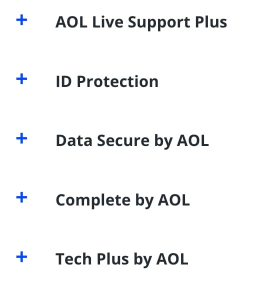 The list of paid AOL services