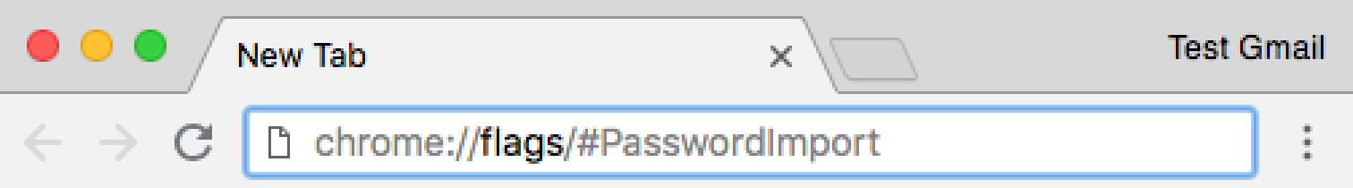 Paste chrome://flags/#PasswordImport into the URL bar