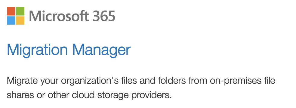 Microsoft Migration Manager