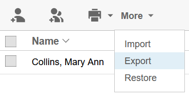 Exporting contacts from AOL mail