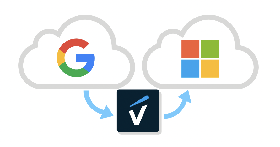 Schematic representation of G Suite to M365 migrations