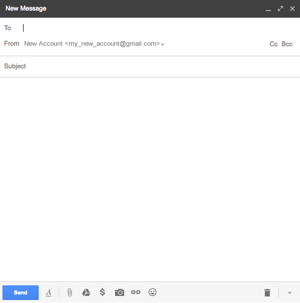 Compose new gmail message window