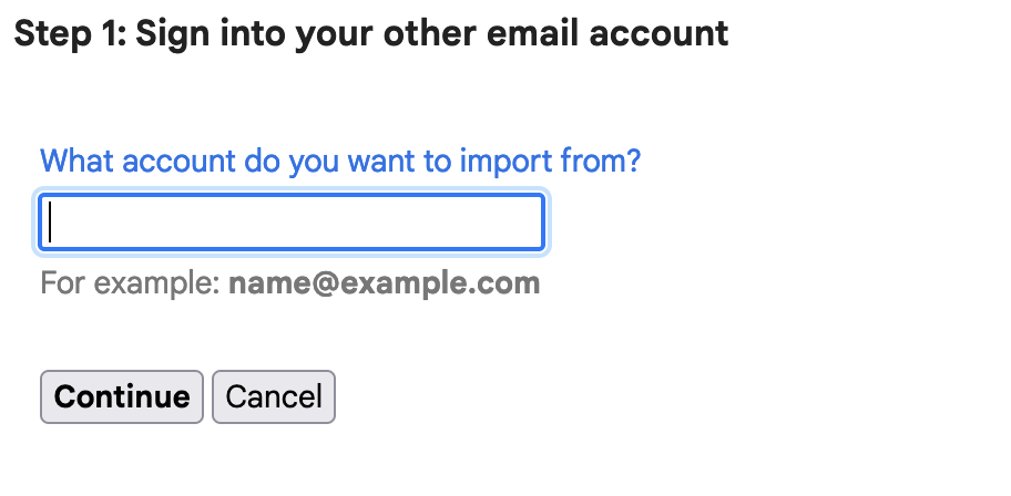 The menu for connecting a GoDaddy email account to Gmail