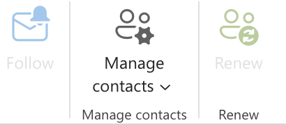 The menu for managing Outlook People contacts