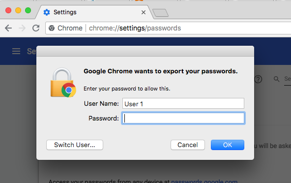 export chrome passwords windows 7