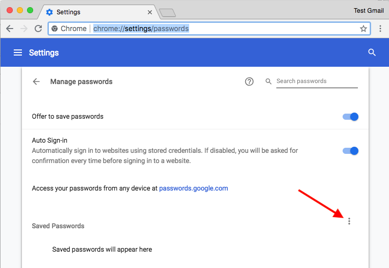 how to export my google chrome passwords