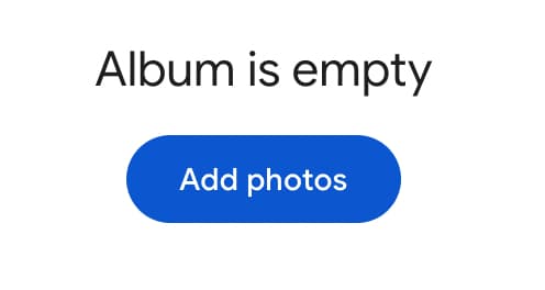 The button for adding photos to a Google Photos album